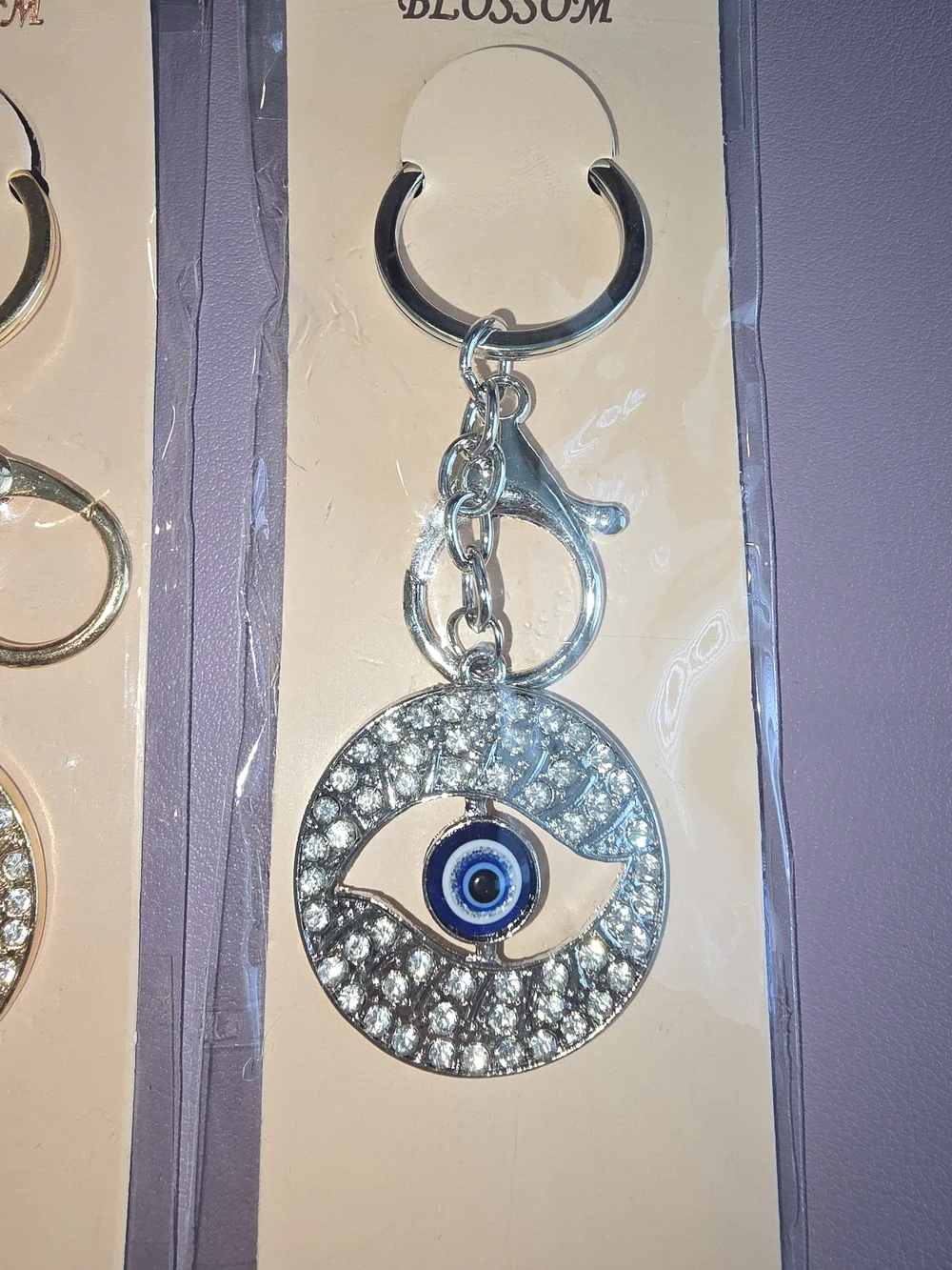 Pick One! Crystal Evil Eye Keychain — Gold and Silver, New with Tags!